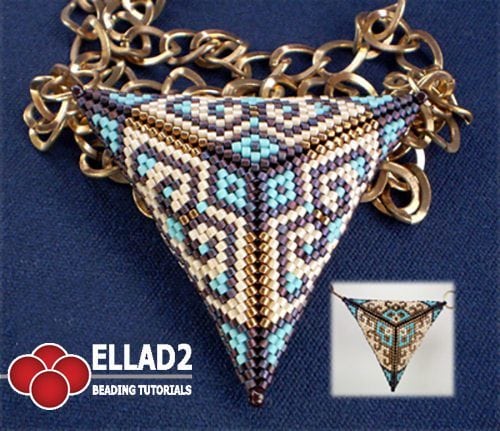 Beading Tutorial Triangle Pendant peyote stitch
