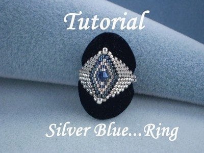 Beading Tutorial Silver Blue Ring