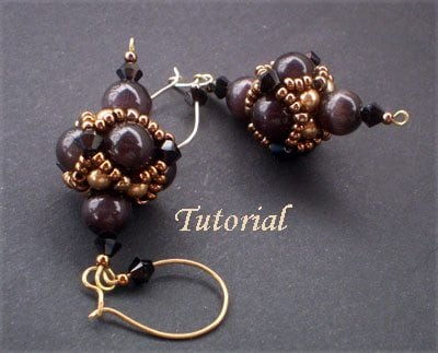 Beading Tutorial black-and-gold-earrings-ell