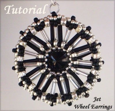 Beading Tutorial Jet Wheel Earrings