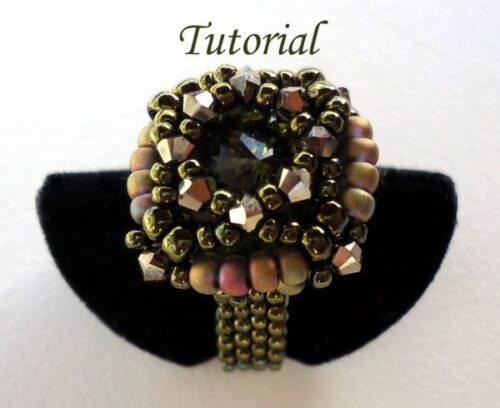 Beading Tutorial Green Rivoli Ring