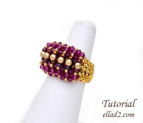 Beading Pattern Ring Malina by Ellad2